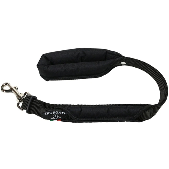 Tre Ponti Black Double Handle Leash - Short 25" - Picture 3 of 3